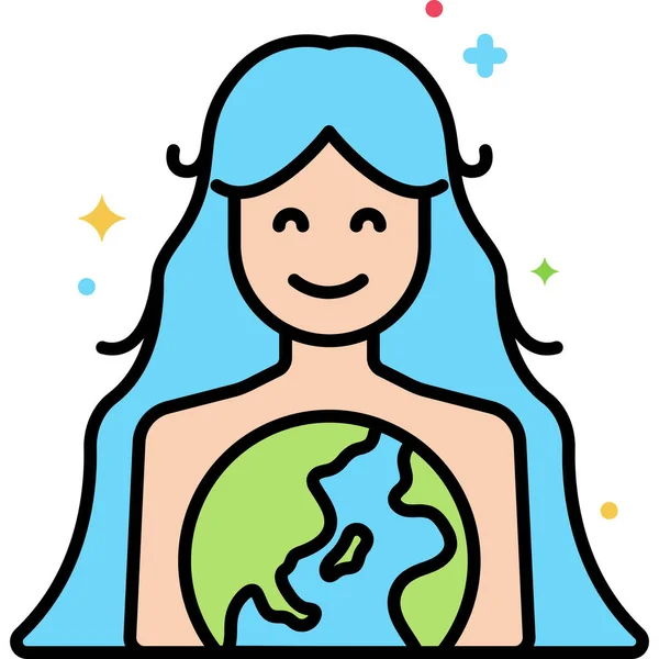 Gaia Terra Ícone Mãe — Vetor de Stock