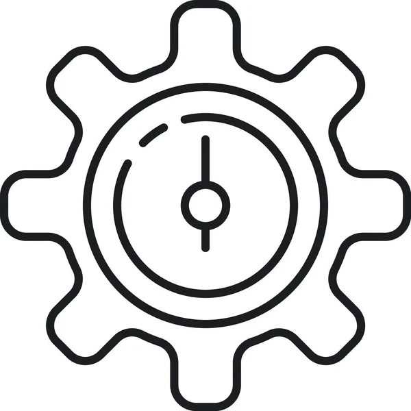 Icono Engranaje Botón Rendimiento Estilo Esquema — Vector de stock