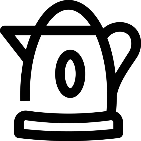Иконка Горячего Чайника Стиле Наброска — стоковый вектор