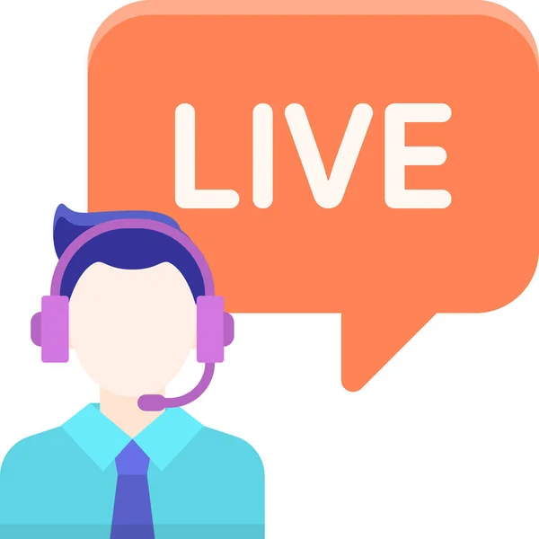 Chat Communicatie Live Icoon Shopping Commerce Categorie — Stockvector