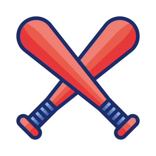 Béisbol Murciélagos Dos Icono — Vector de stock