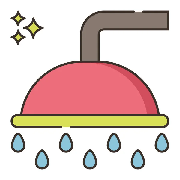 Kopf Sanitär Dusche Symbol — Stockvektor