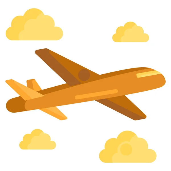 Flugzeug Flugzeug Flugzeug Ikone Flachen Stil — Stockvektor