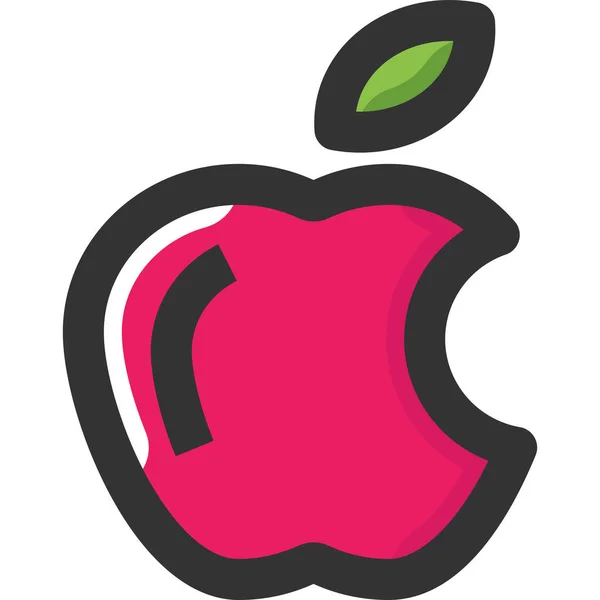 Icône Thanksgiving Alimentaire Pomme Dans Style Contour Rempli — Image vectorielle