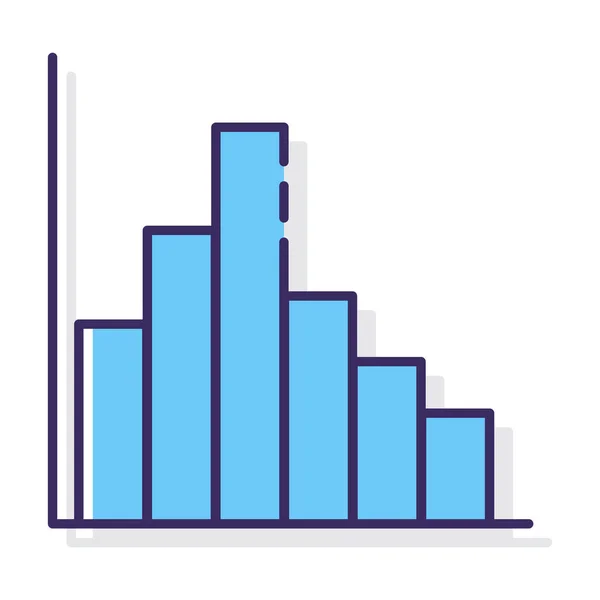 Gráfico Barras Icono Histograma Estilo Contorno Lleno — Vector de stock