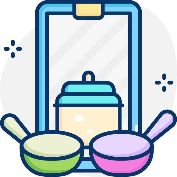 Cocina Cocina Icono Aplicación Móvil — Vector de stock