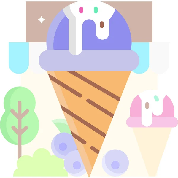 Dessert Food Icecream Pictogram — Stockvector