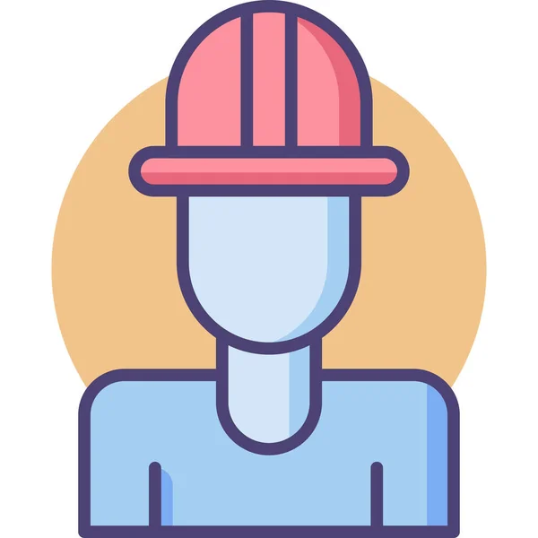 Engineer Worker Filled Outline Icon Filled Outline Style — Stock Vector