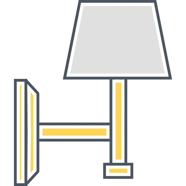 Lamp Verlichting Pictogram Gevulde Outline Stijl — Stockvector