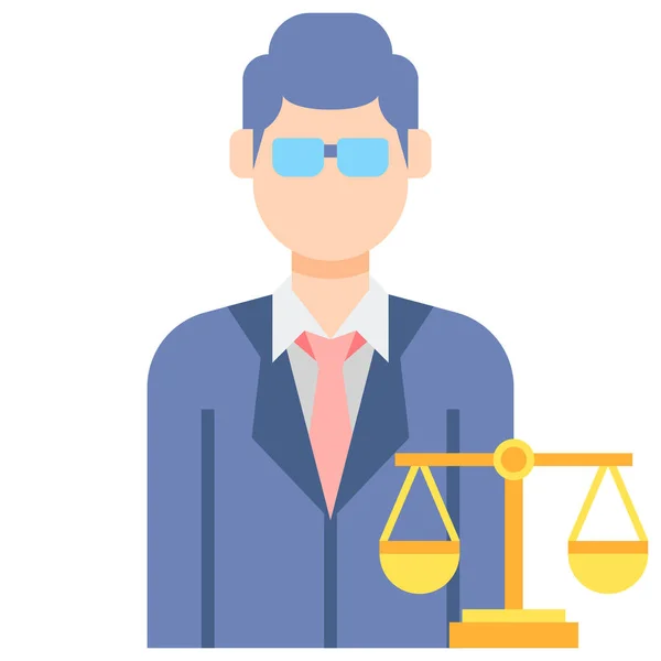 Δικηγόρος Δίκαιο Αρσενικό Εικονίδιο — Διανυσματικό Αρχείο