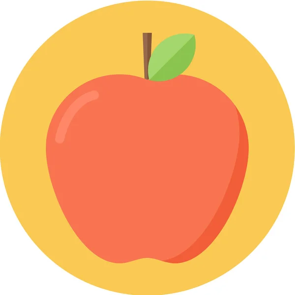 Appel Fruit Platte Pictogram Platte Stijl — Stockvector