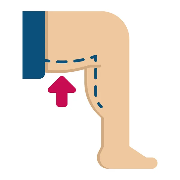 Dijlift Plastische Chirurgie Icoon — Stockvector