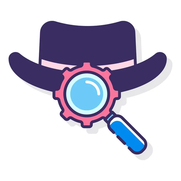 Hacker Hat Internet Icon Filled Outline Style — Διανυσματικό Αρχείο