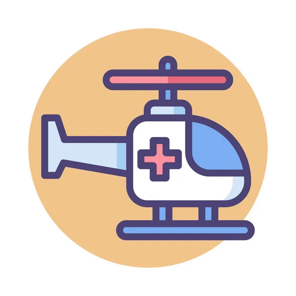 Helikopter Nood Helikopter Pictogram Badge Stijl — Stockvector