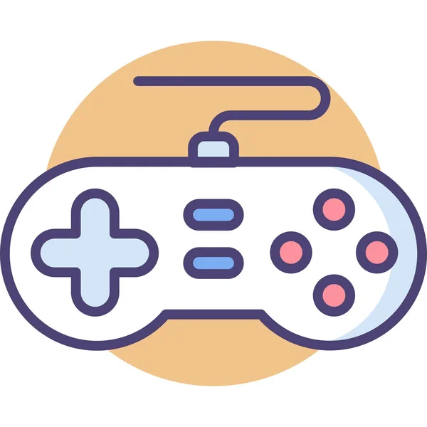 Vezérlő Játék Vezérlő Gamepad Ikon Töltött Körvonalas Stílusban — Stock Vector