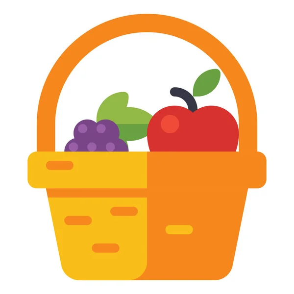 篮子水果礼物图标 — 图库矢量图片