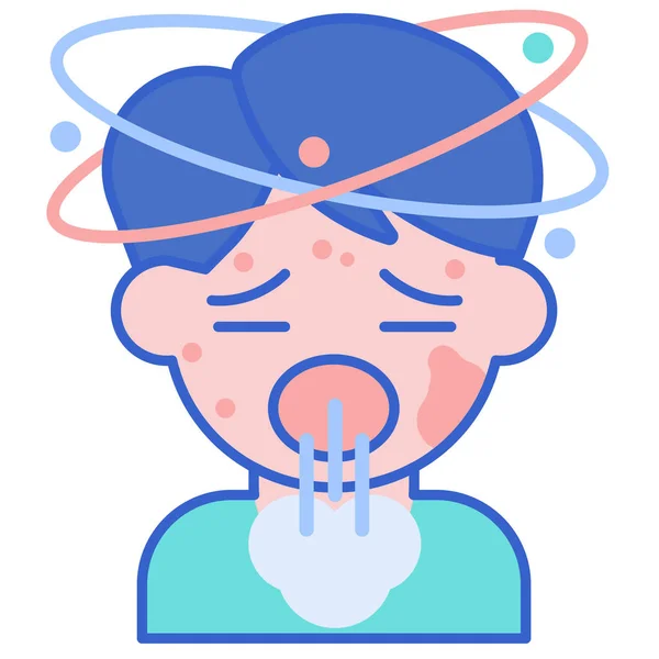 Anaphylaxis Dizzy Headache Icon Filled Outline Style — Stock Vector
