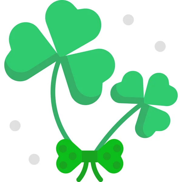 Clover Good Luck Ireland Icon Flat Style — Stock Vector