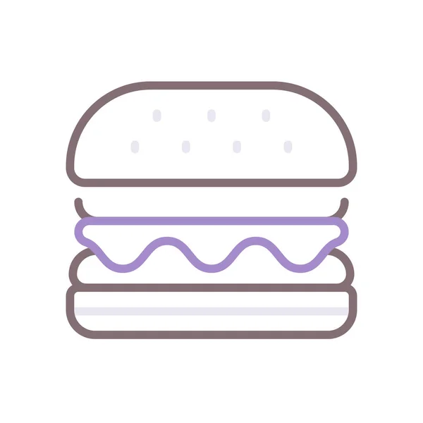 Hamburguesa Fastfood Alimentos Icono — Vector de stock