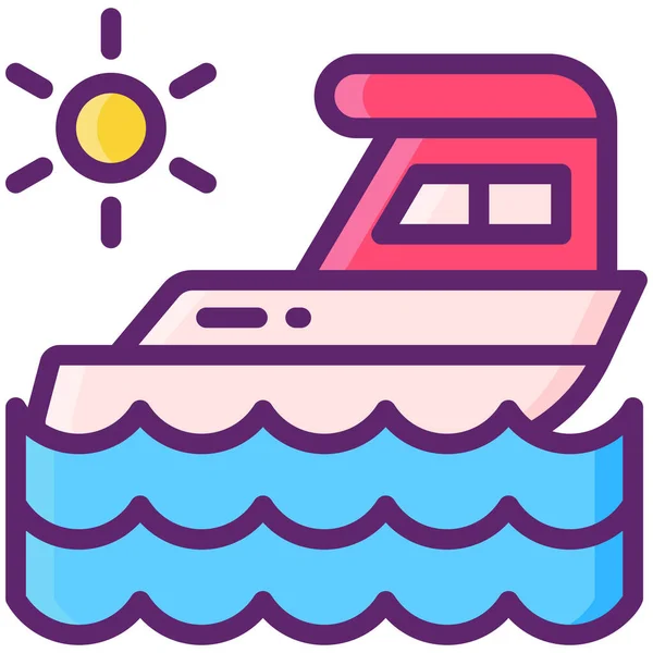 Barco Mar Icono Yate Categoría Verano — Vector de stock