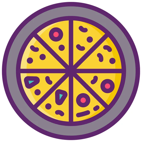 Φέτα Πέτρα Εικονίδιο Πίτσα — Διανυσματικό Αρχείο