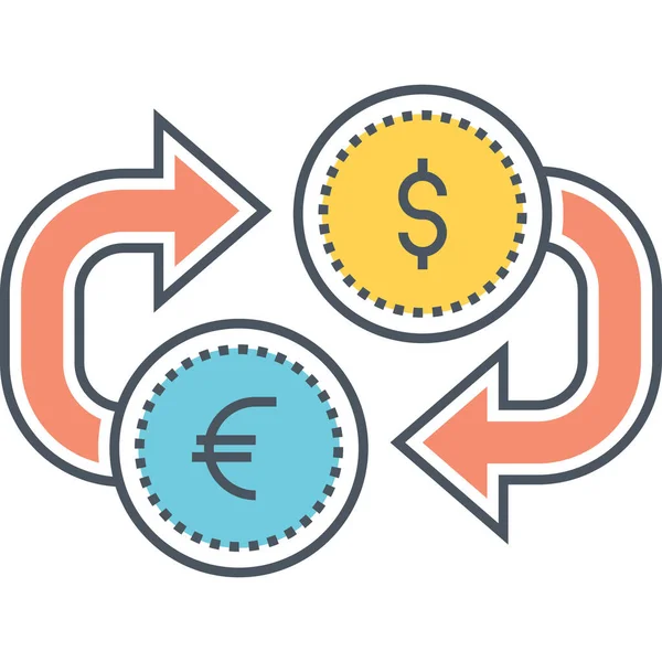 Change Devises Eur Usd Icône Change Monnaie Dans Style Contour — Image vectorielle