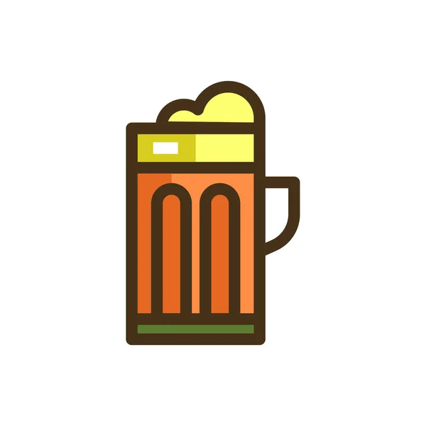 Значок Пивного Корневого Пива Стиле Заполненного Контура — стоковый вектор