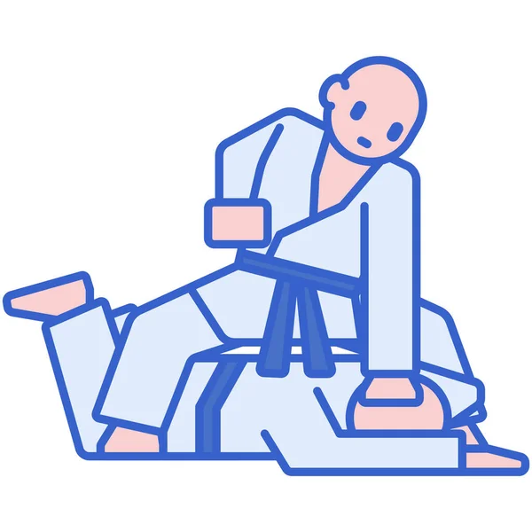 Atack Jujutsu Olympics Icon Full Outline Style — Stockvektor