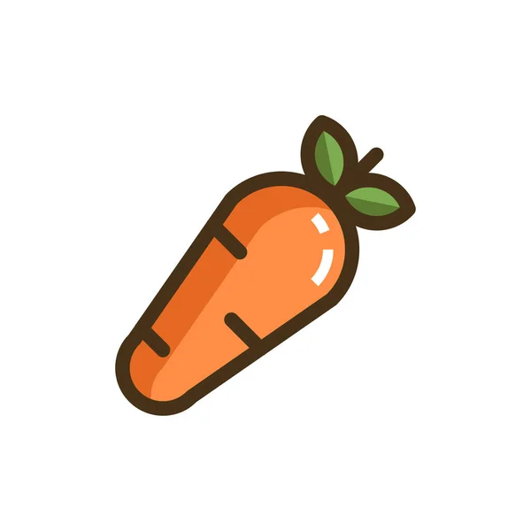 Икона Овощей Моркови Стиле Заполненного Контура — стоковый вектор