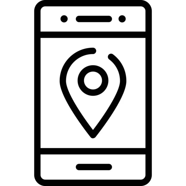 Gps Location Pointer Map Pointer Icon Outline Style — Vector de stock