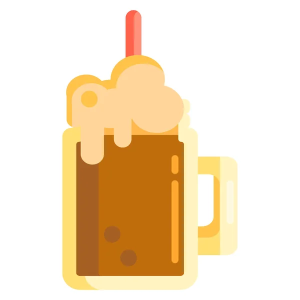 Coffee Frappe Frappucino Icon Flat Style — Stock Vector