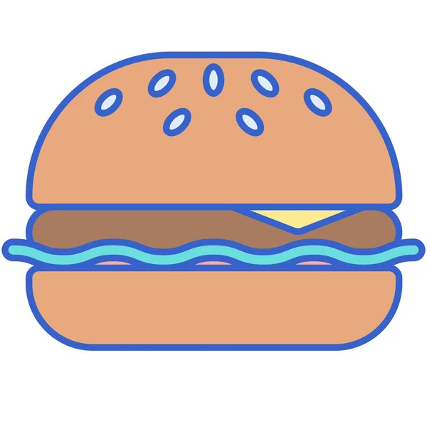 Hamburger Fast Food Icona Hamburger — Vettoriale Stock