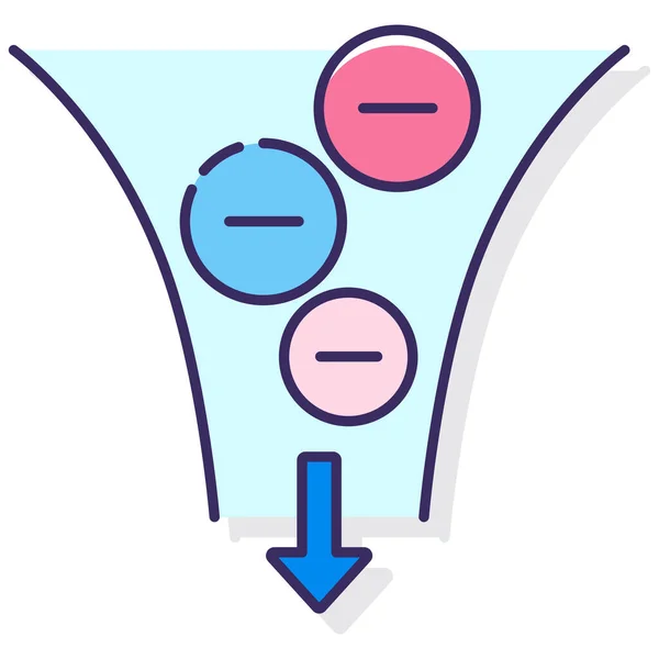 Data Filter Funnel Icon Filled Outline Style — Stock Vector