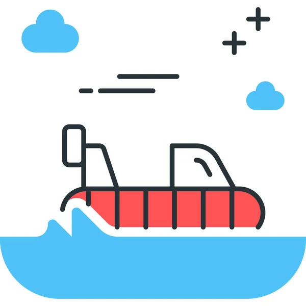 Ambachtelijke Zweven Hovercraft Icoon Gevulde Outline Stijl — Stockvector