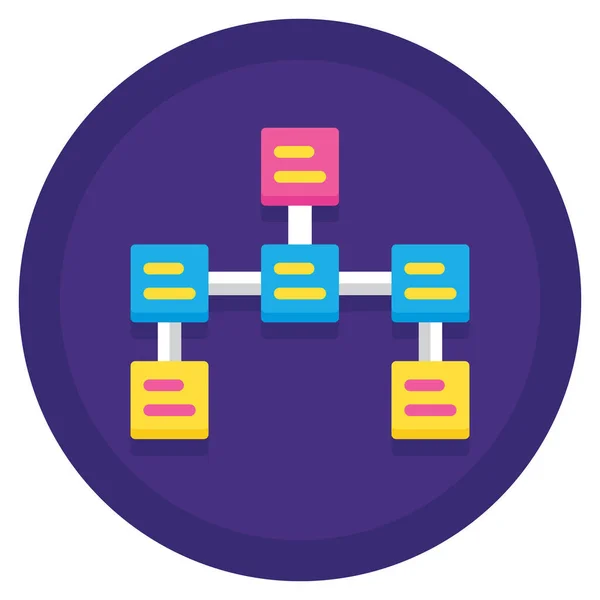 Grafik Hierarchie Mit Flachem Icon Beschriftet — Stockvektor