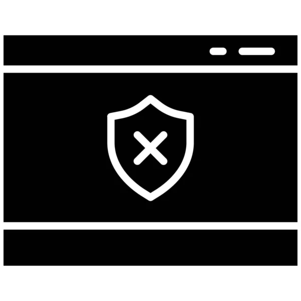 Browser Gdpr Internet Security Icon Solid Style — Stock Vector