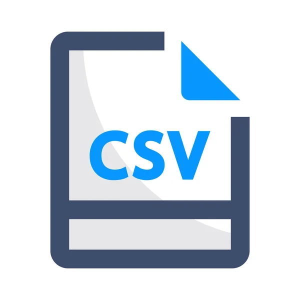 Icona Del File Csv Csv Stile Full Outline — Vettoriale Stock