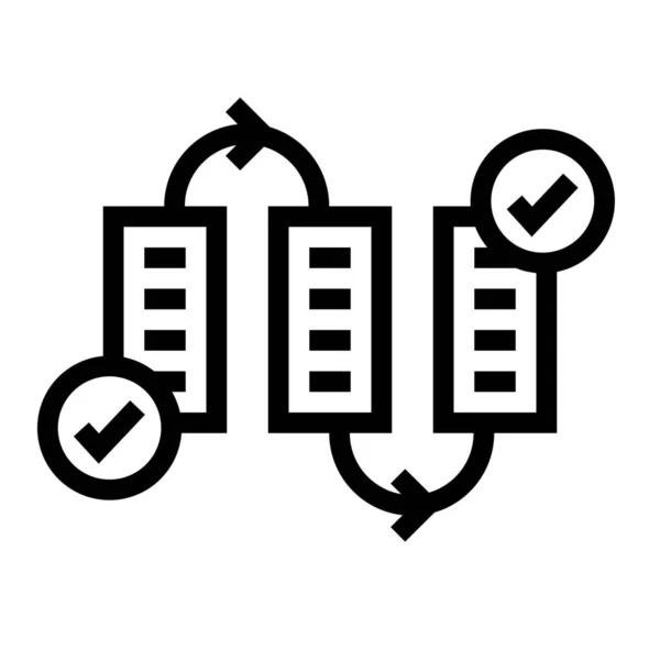 Icône Données Enregistrements Ordonnés Dans Style Contour — Image vectorielle
