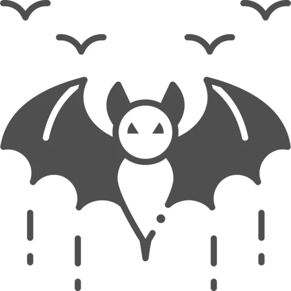 Batman Bat Halloween Ikona Semi Pevný Styl — Stockový vektor