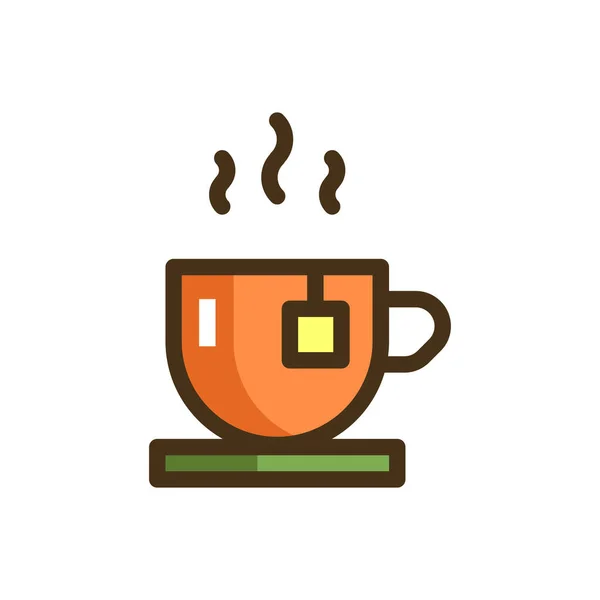 Hot Tea Tea Filled Outline Icon Filled Outline Style — Stok Vektör