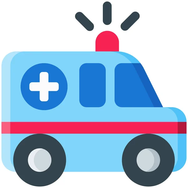 救护车紧急车辆图标 平板式 — 图库矢量图片