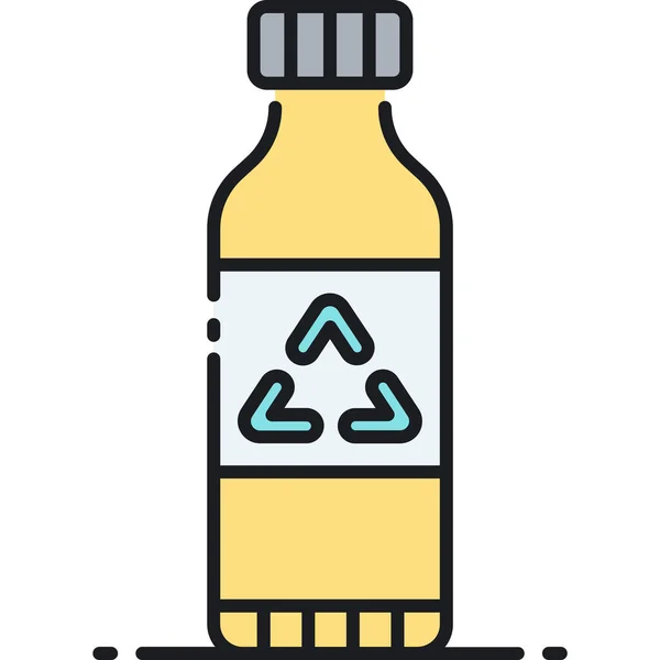 Ikona Recyklingu Butelki Stylu Wypełnionego Zarysu — Wektor stockowy