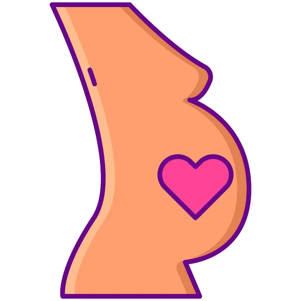 Pregnancy Childbearing Motherhood Icon Filled Outline Style — Stock Vector