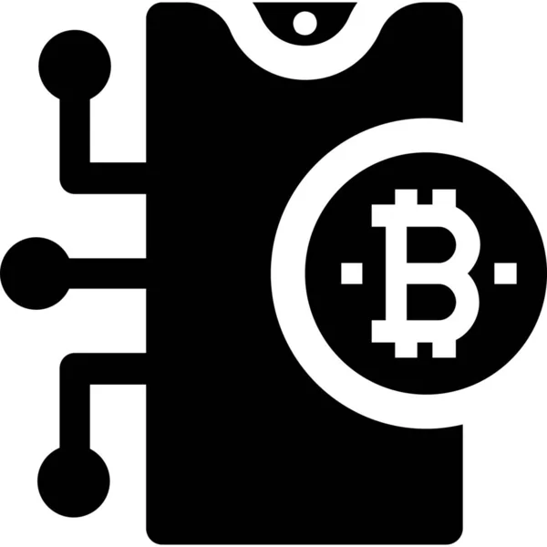 Kryptowaluta Bitcoin Ikona Waluty Cyfrowej — Wektor stockowy