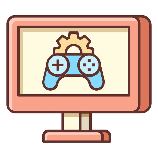 Entwicklung Game Game Design Icon Filled Outline Style — Stockvektor