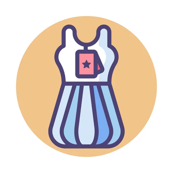 Blouse Dress Gown Icon Filled Outline Style — Stock vektor