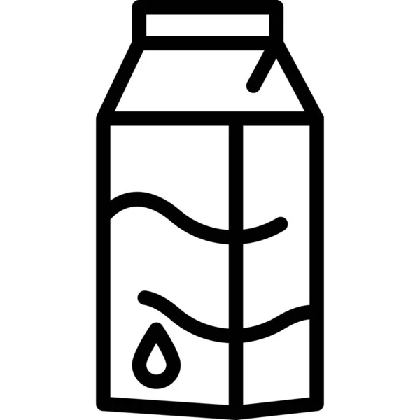 Melkfles Melk Doos Pictogram Omtrek Stijl — Stockvector