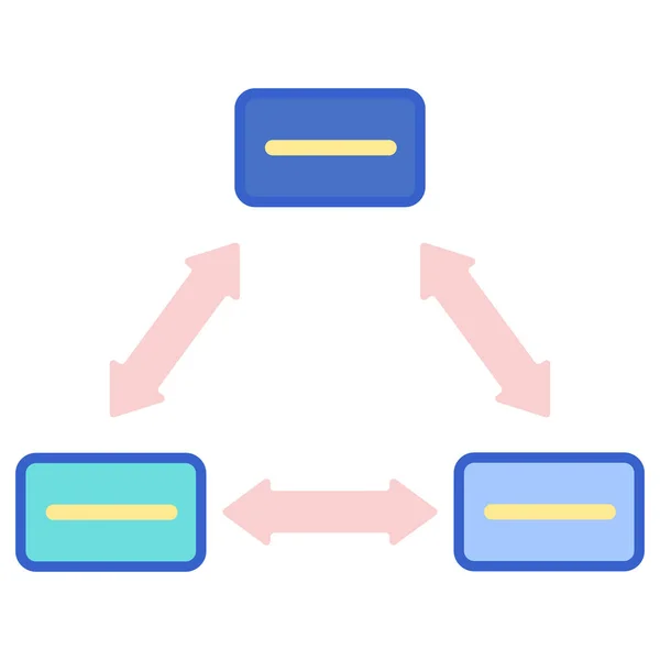 Ciclo Infográfico Ícone Multidirecional — Vetor de Stock