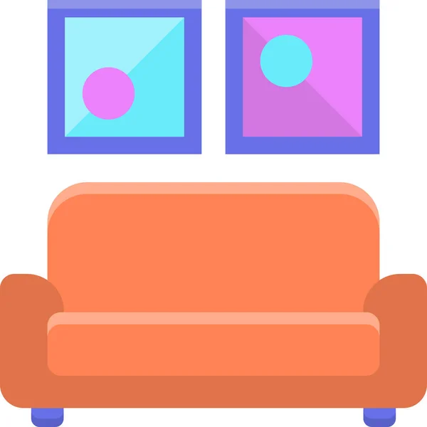 Furniture Sofa Family Home Icon Family Home Category — Stock Vector