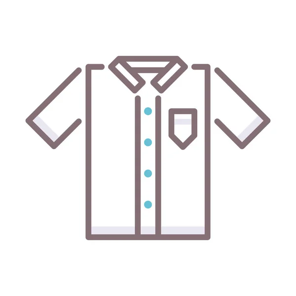 Camisa Escolar Icono Uniforme Estilo Contorno Lleno — Vector de stock